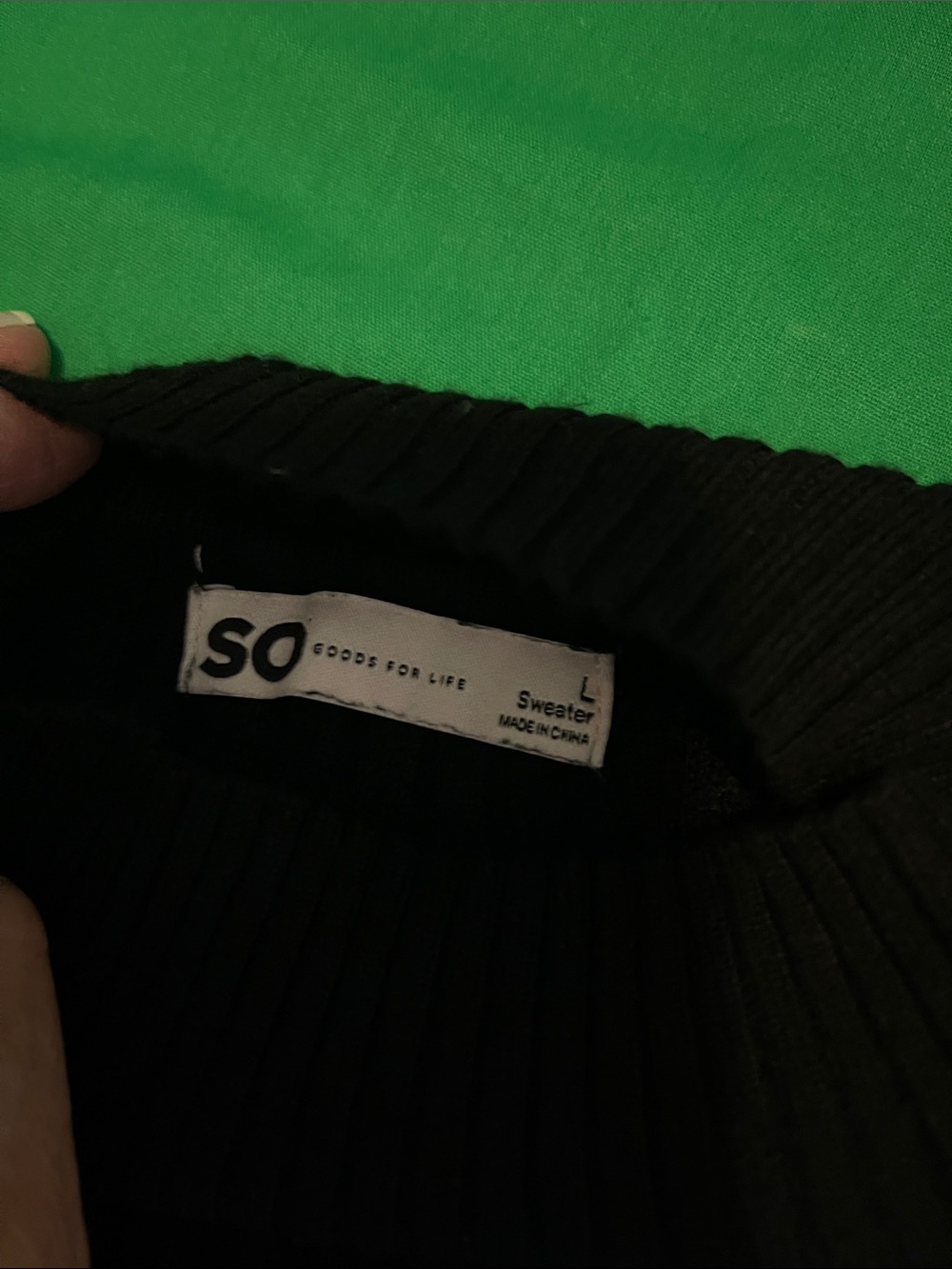 SO Black Ribbed Mock Neck Sweater - Picture 2 of 10